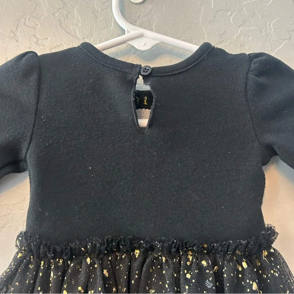 ⭐️Baby starters my first new year black and gold tutu skirted bodysuit newborn